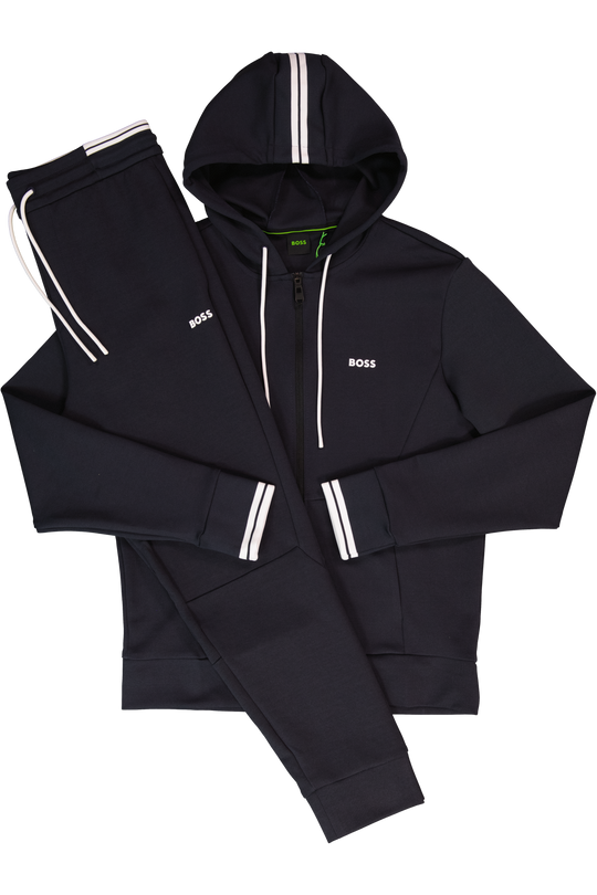 Mens BOSS Green FZ Hoodie Zone Dark Blue Zip Hoodie & Pants Zone Tracksuit Set