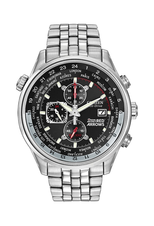 Citizen Mens Eco-Drive Red Arrows World Timer Bracelet Watch