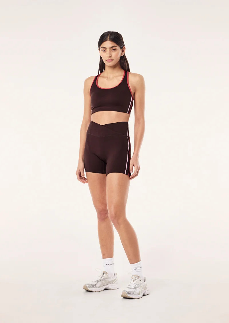 Women's P.E Nation Clarity Bike Short In Dark Plum & Strawberry