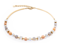 The Coeur De Lion Crystal Grey & Nude Necklace Gold Plated, a grey and nude gold plated necklace from Coeur De Lion, OD’s Jewellers St Helens
