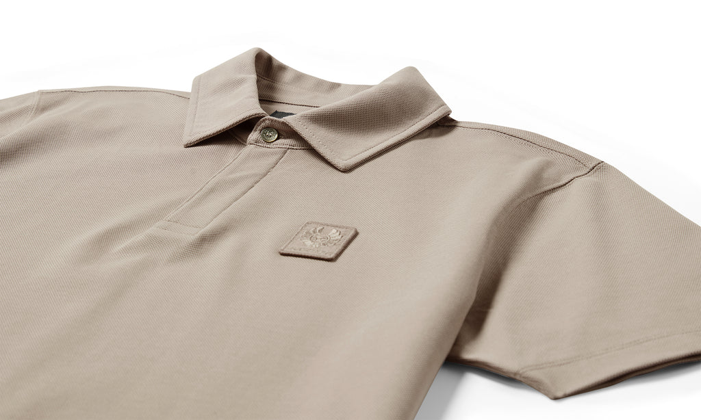 Mens Belstaff Curator Polo Concrete Polo Shirts — view 3