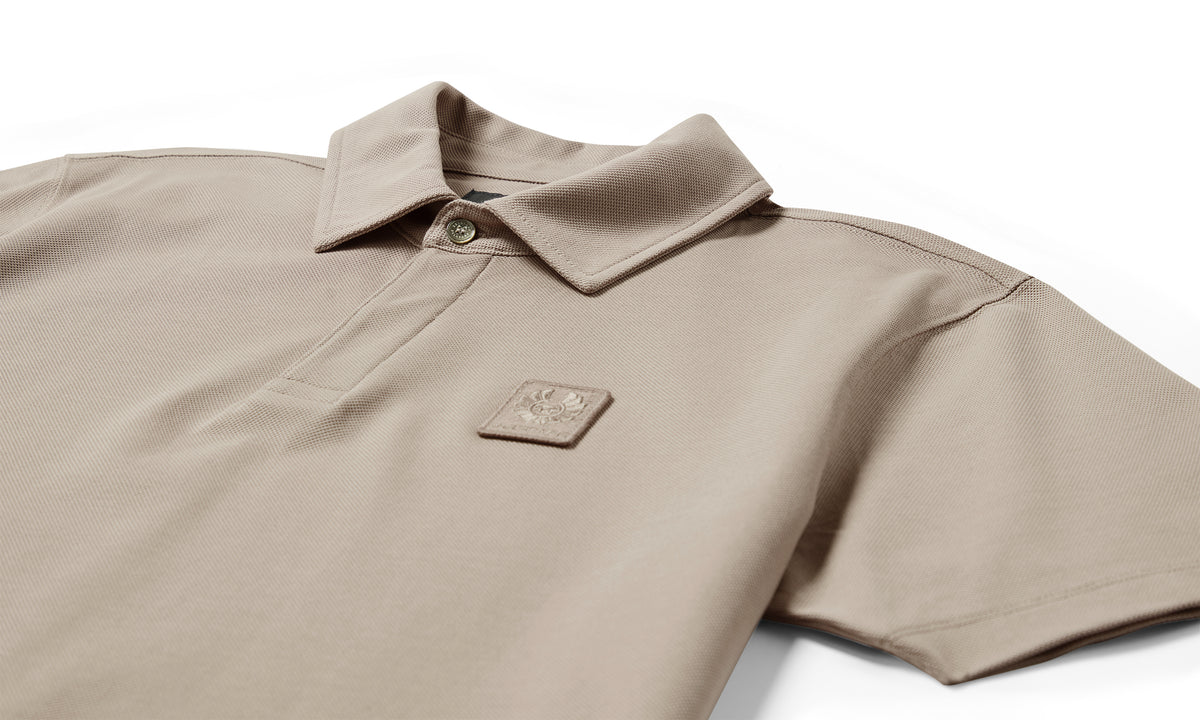 Mens Belstaff Curator Polo Concrete Polo Shirts — view 3