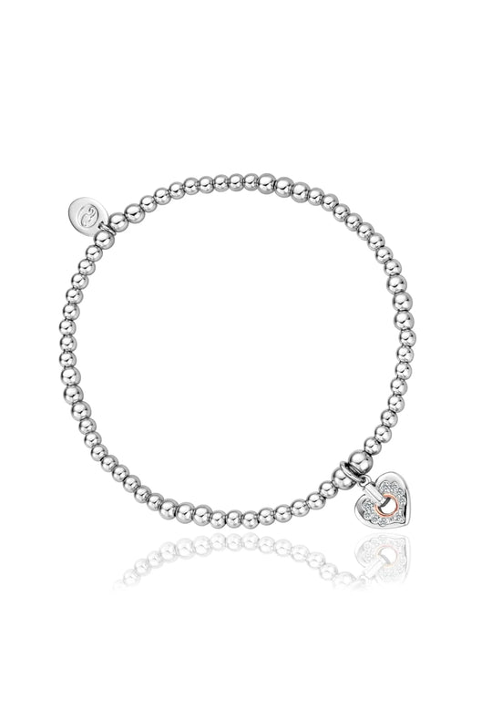 Clogau Cariad Silver Sparkle Heart Affinity Bracelet 3SBB85S