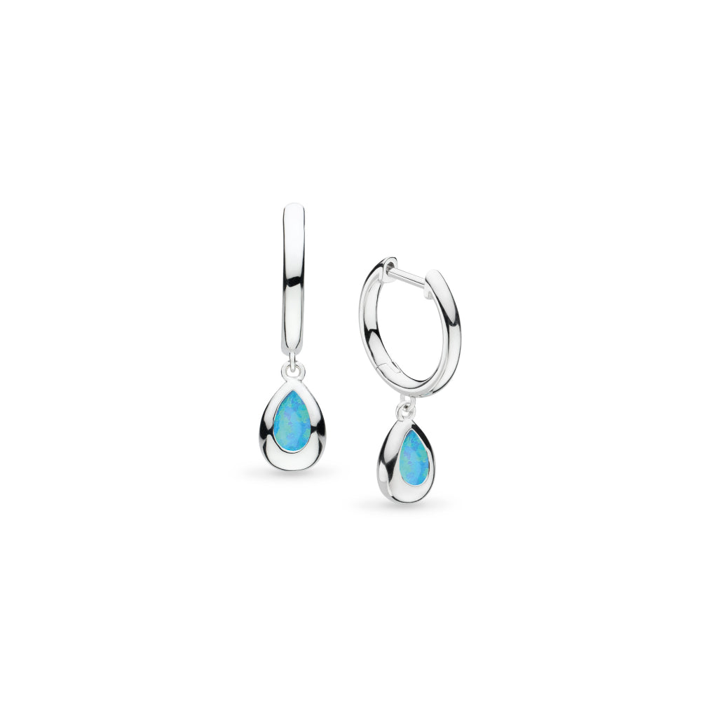 Kit Heath Coast Pebble Synthetic Blue Opal Hoop Drop Earrings