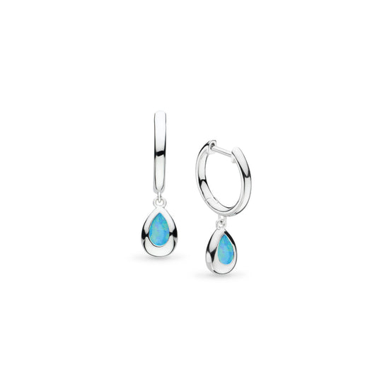 Kit Heath Coast Pebble Synthetic Blue Opal Hoop Drop Earrings