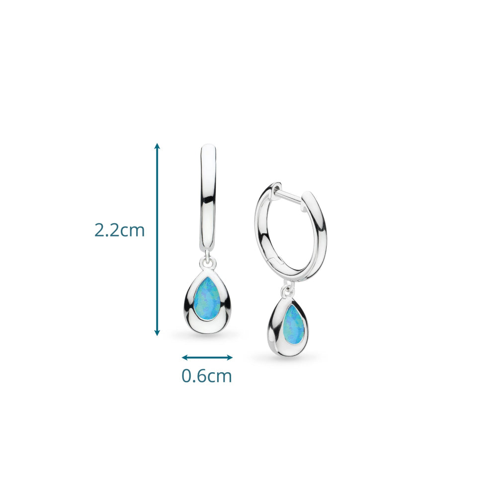 Kit Heath Coast Pebble Synthetic Blue Opal Hoop Drop Earrings — view 6
