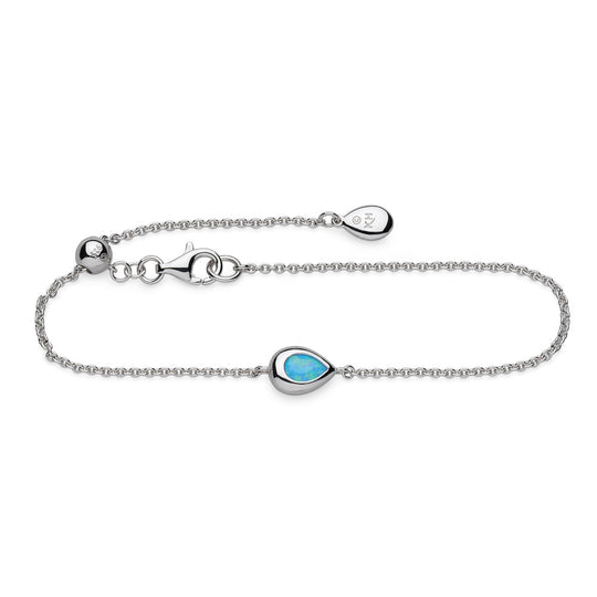 Kit Heath Silver Coast Pebble Synthetic Blue Opal Sider Bracelet
