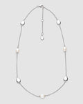 Coast Pebble Pearl Station Necklace in sterling silver