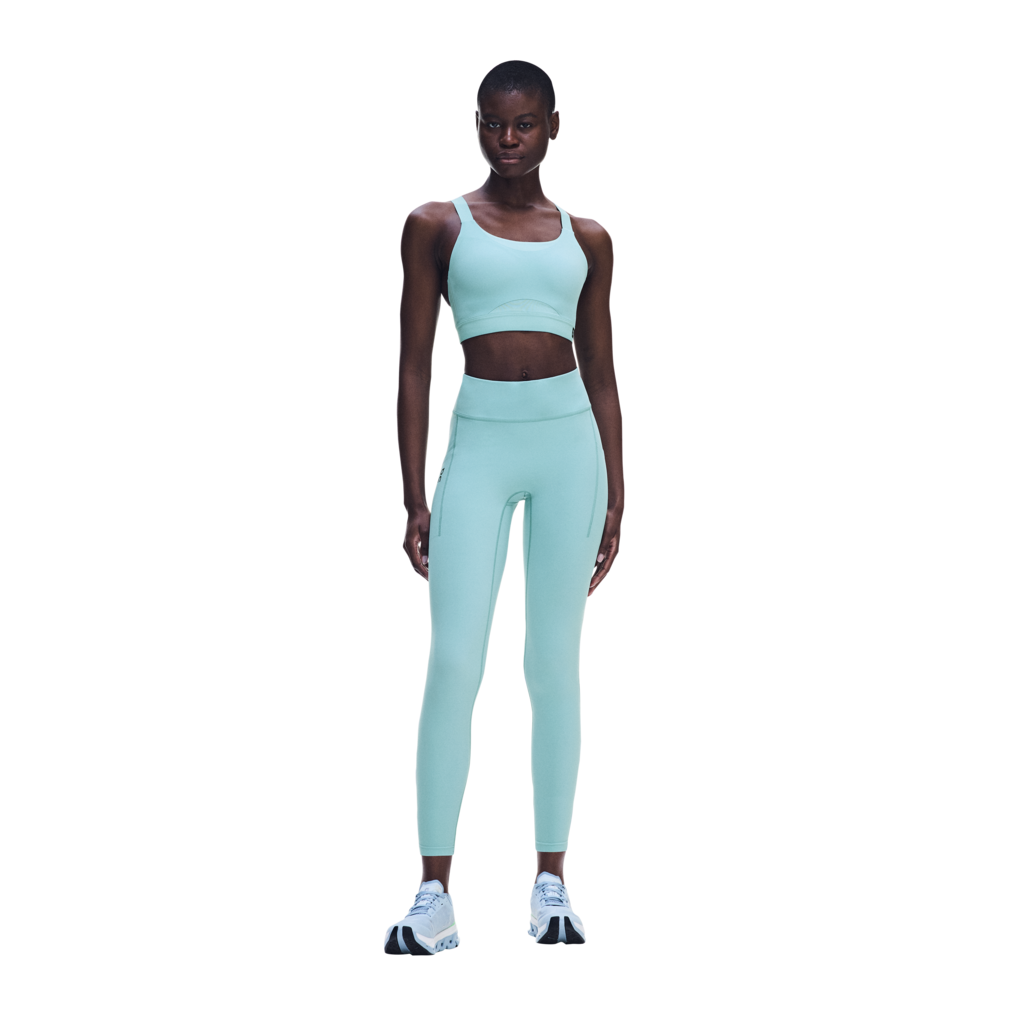 Women's On Running Performance Tights 7/8 1 Aquamarine — view 2
