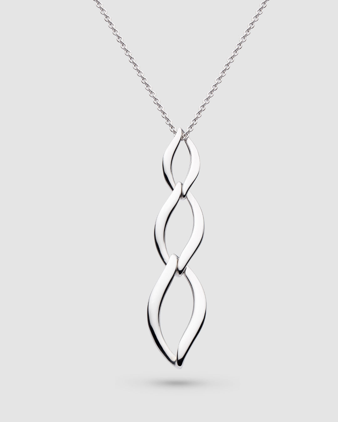Entwine Twine Link Trio Necklace in sterling silver