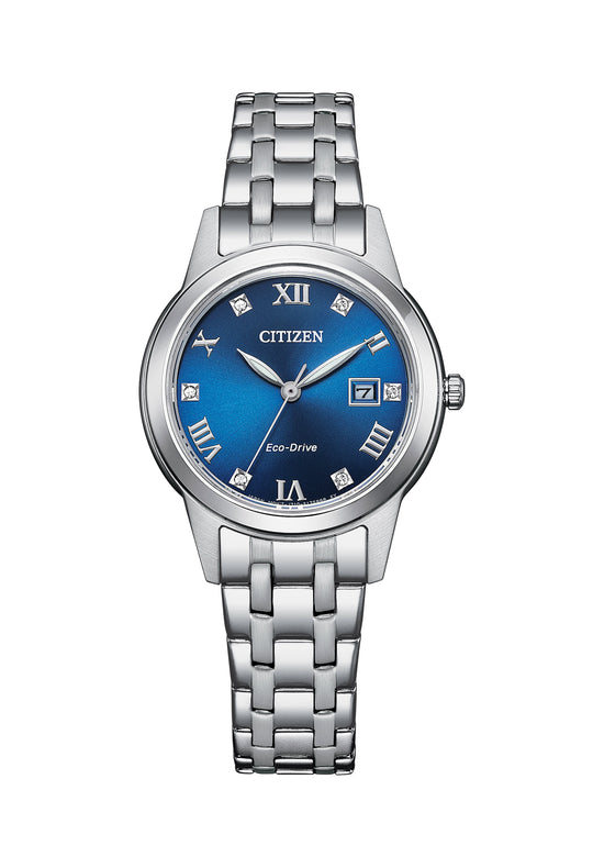 Citizen Ladies Stainless SteelEco-Drive Blue Dial Bracelet Watch FE1240-81L