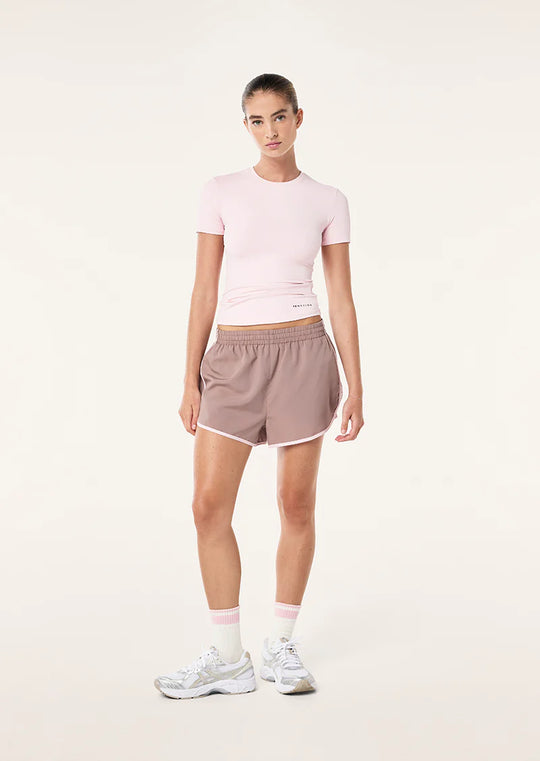 Women's P.E Nation Chalk Pink Foundation Top & Preset Shorts Set