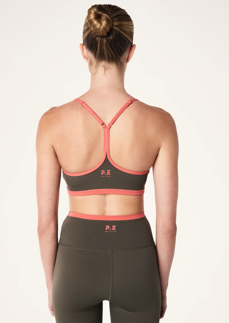 Women's P.E Nation Fundamental Tarmac/Brick Red Sports Bra — view 3