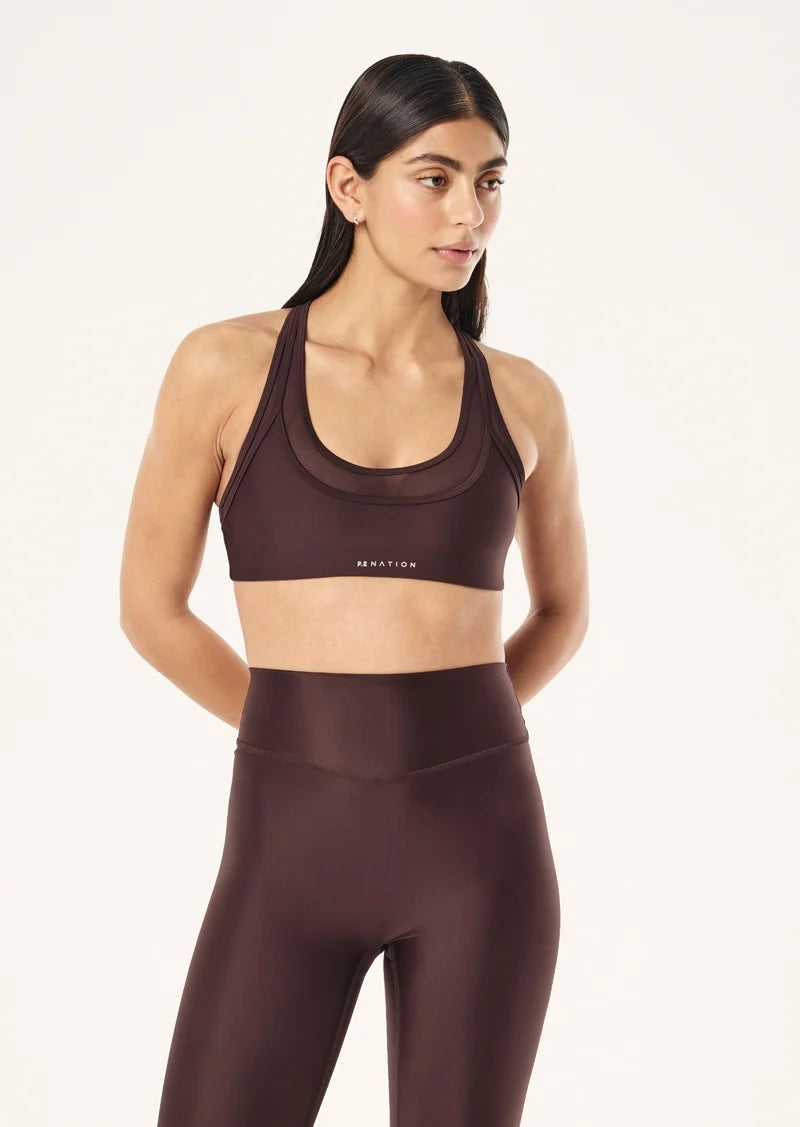 Women's P.E Nation Fusion Sports Bra In Dark Plum — view 4