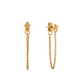 Elegant ChloBo gold plated stud earrings featuring a delicate star design & radiant chain detail. Jewellery fashion for