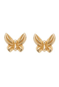 Gold plated ChloBo butterfly stud earrings. Symbol of new beginnings. Elegant & stylish jewelry.
