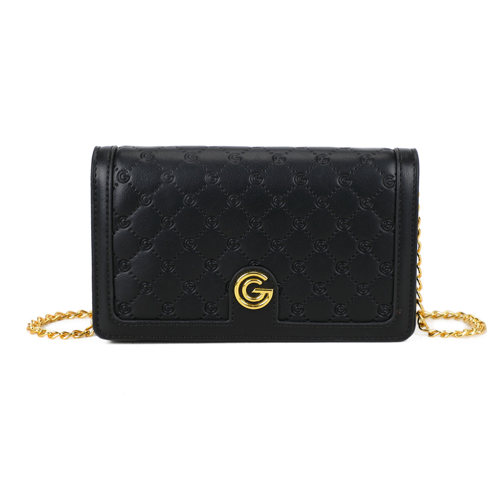 Women's Gabriella G Queen Wallet on Chain Black