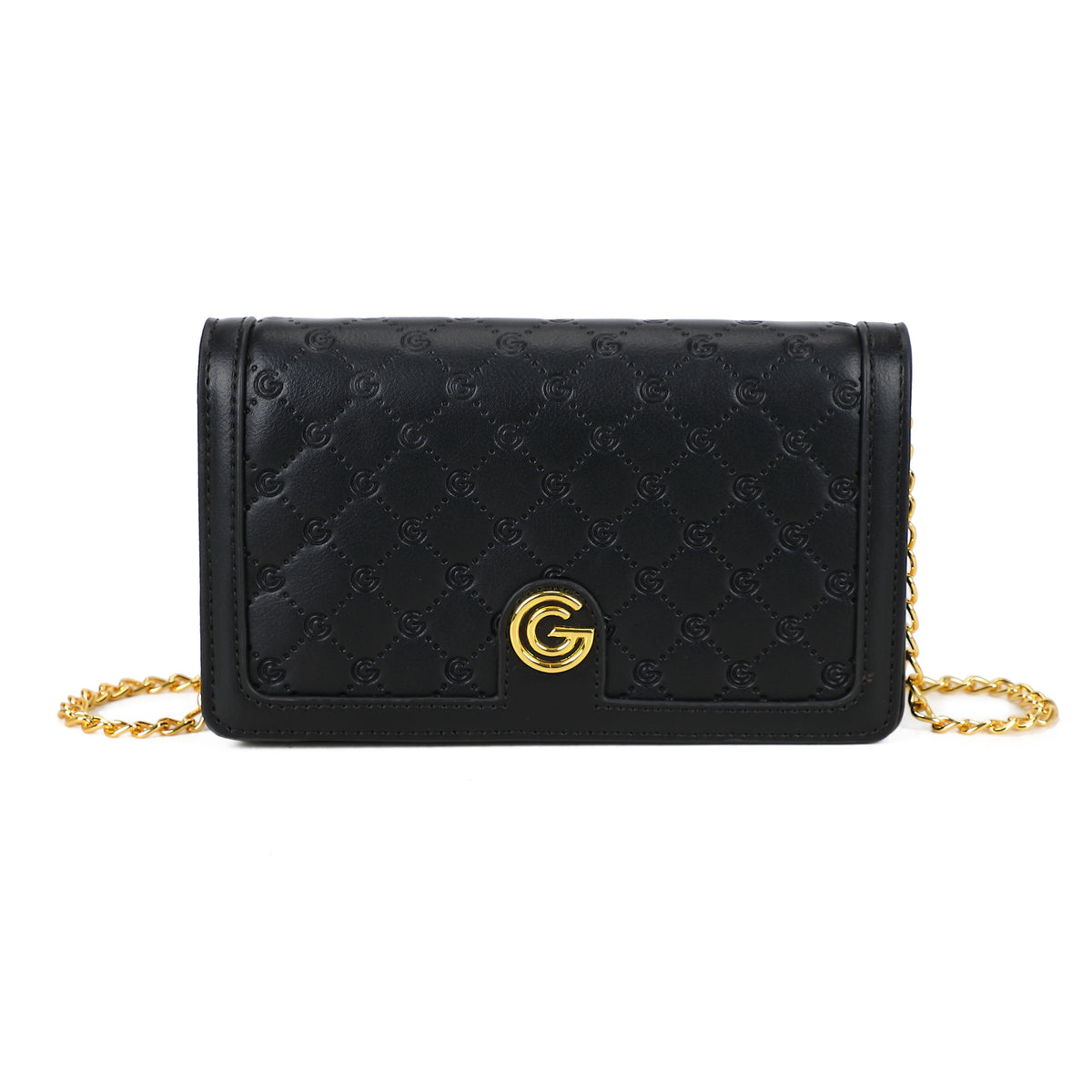 Women's Gabriella G Queen Wallet on Chain Black