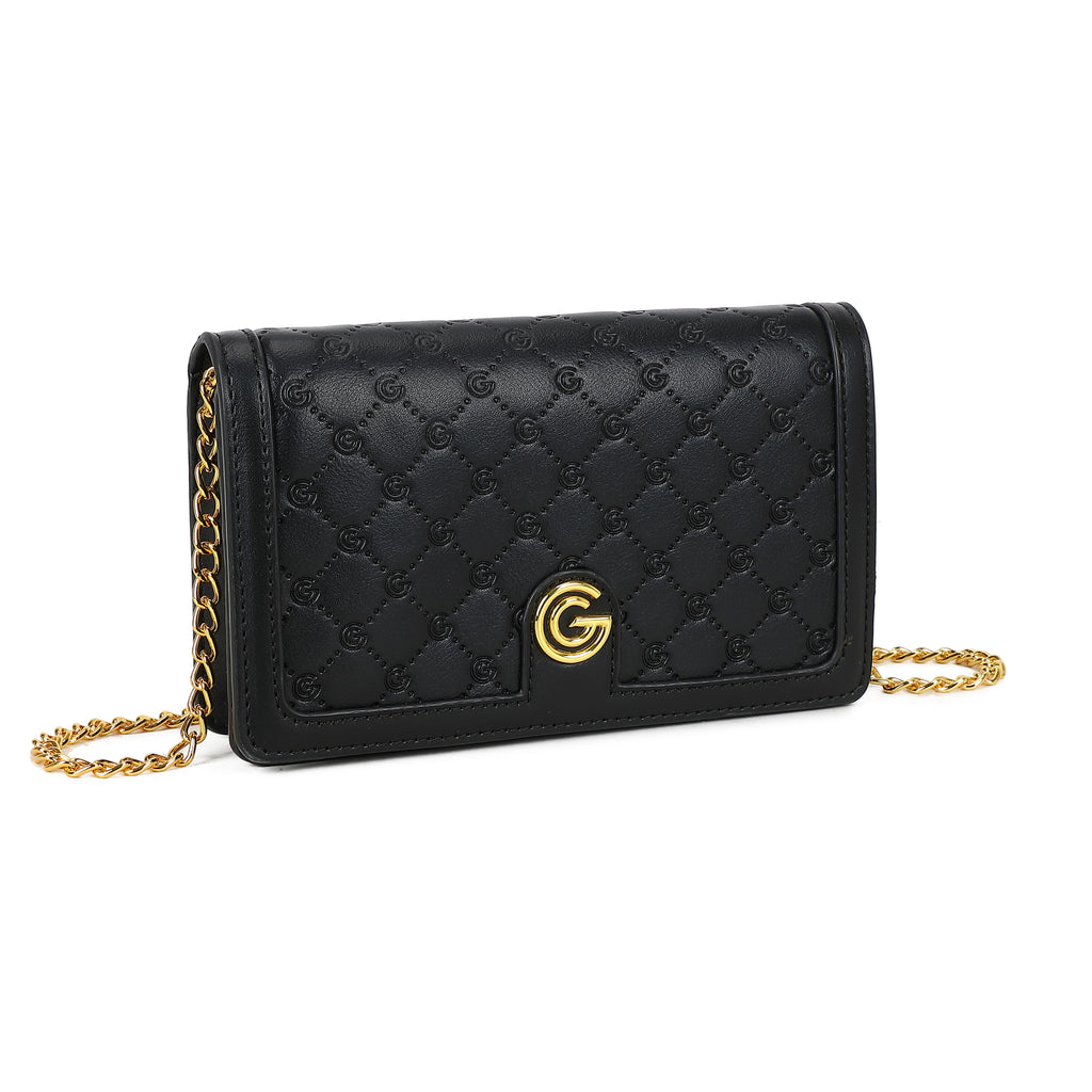 Women's Gabriella G Queen Wallet on Chain Black