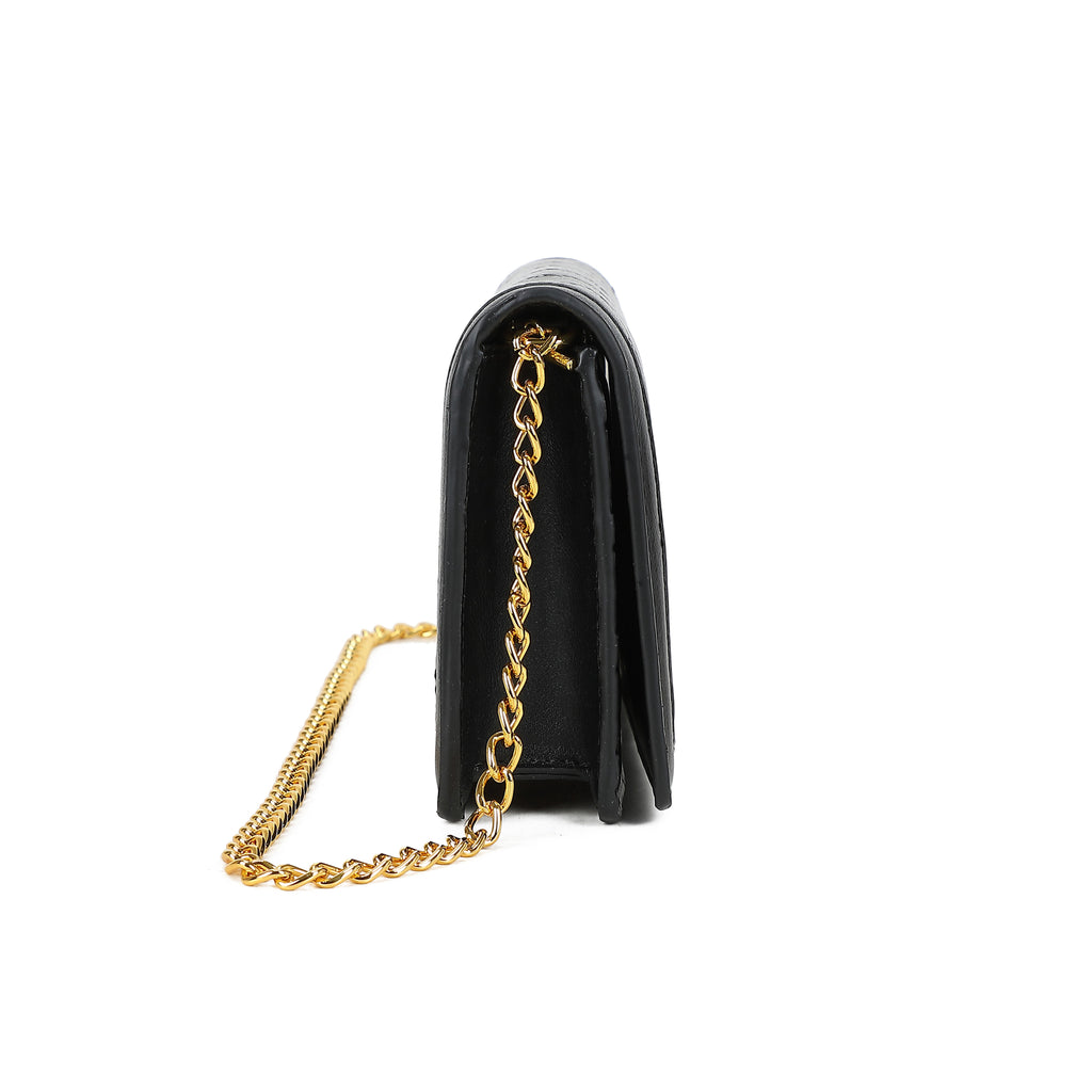 Women's Gabriella G Queen Wallet on Chain Black