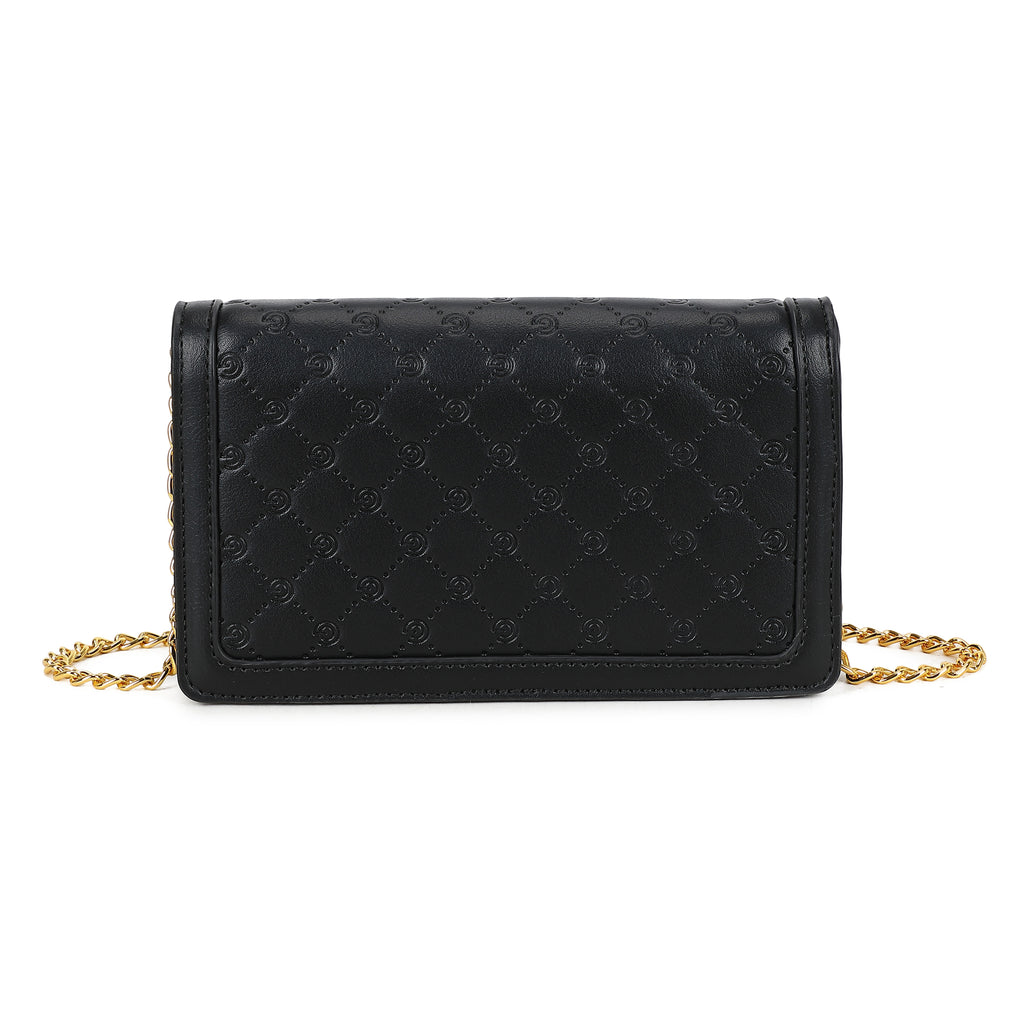 Women's Gabriella G Queen Wallet on Chain Black