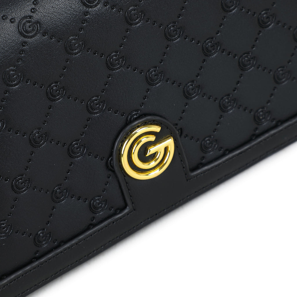 Women's Gabriella G Queen Wallet on Chain Black