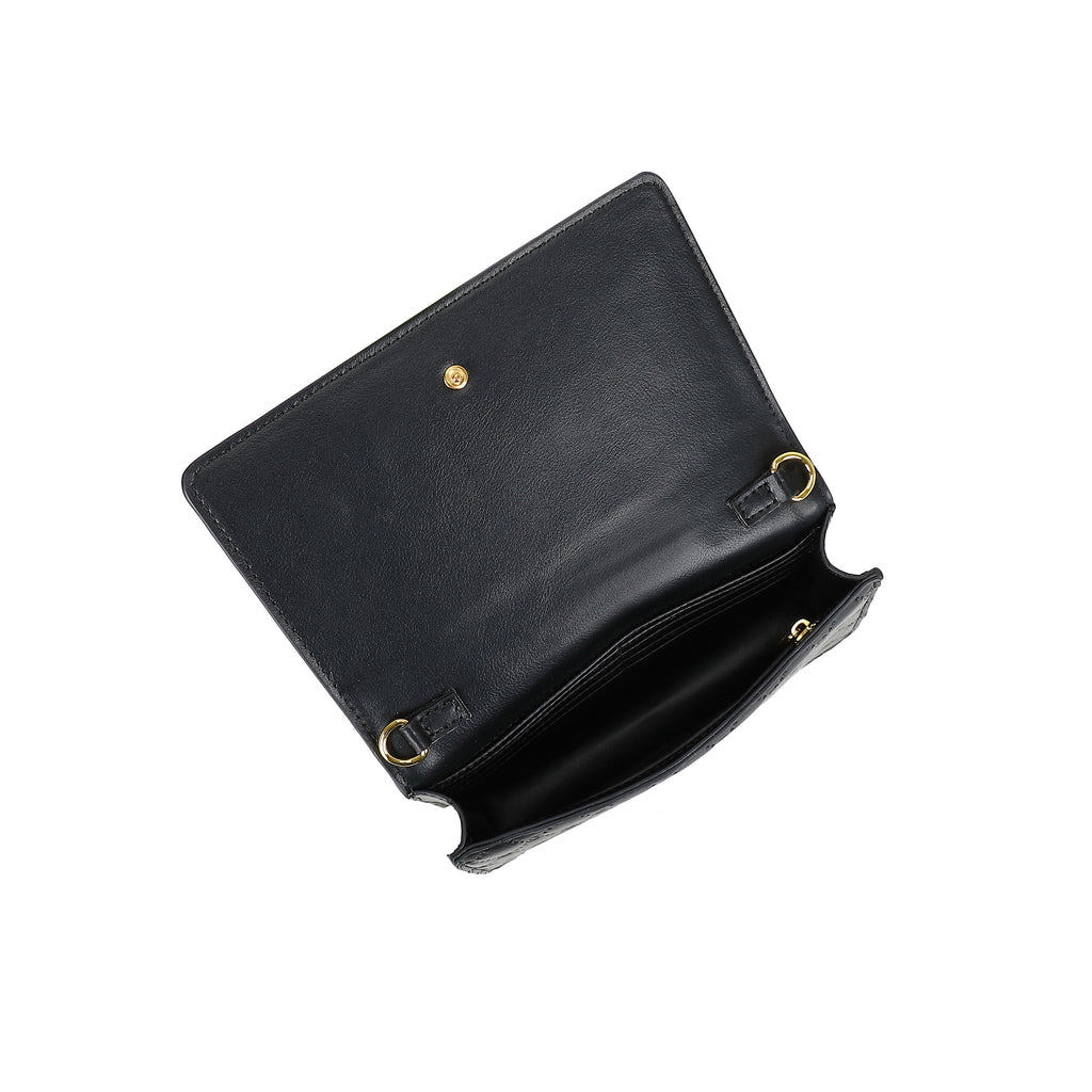 Women's Gabriella G Queen Wallet on Chain Black
