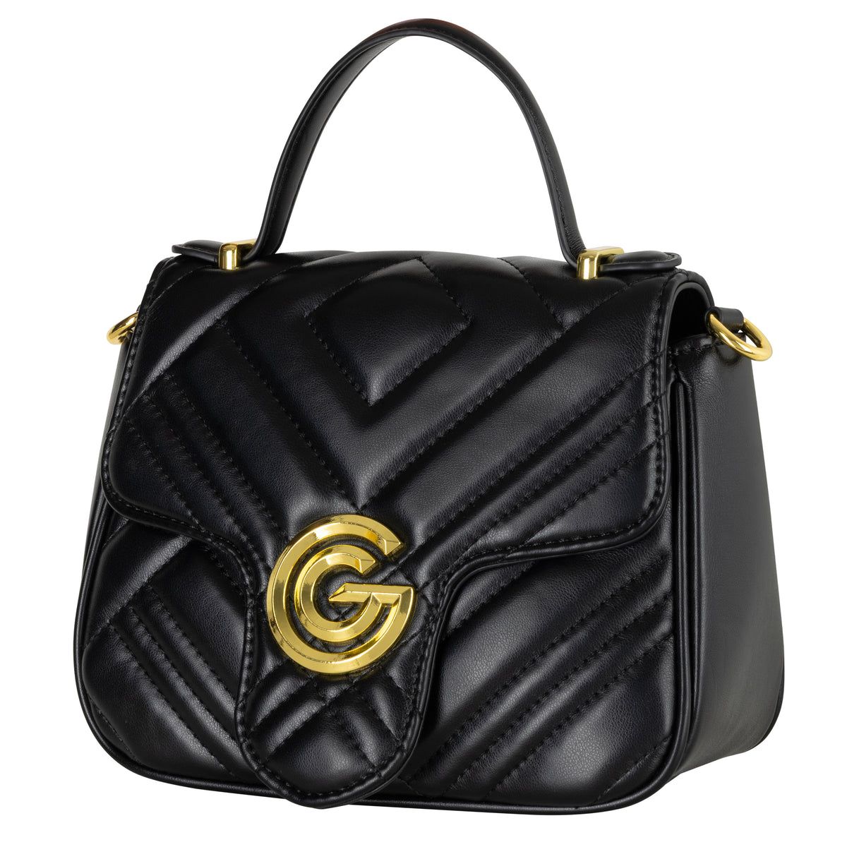 Women's Gabriella G Katty Handle Flap Bag Black
