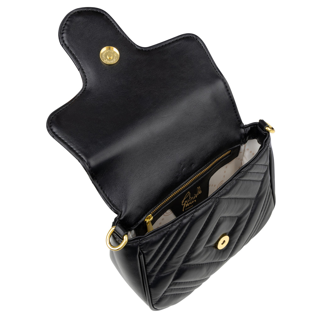 Women's Gabriella G Katty Handle Flap Bag Black