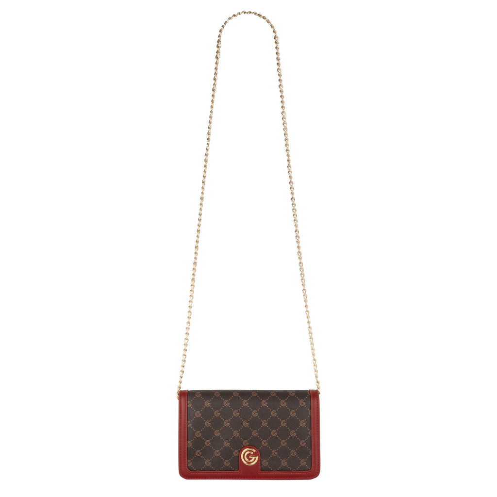 Women's Gabriella G Queen Wallet on Chain Bordeaux