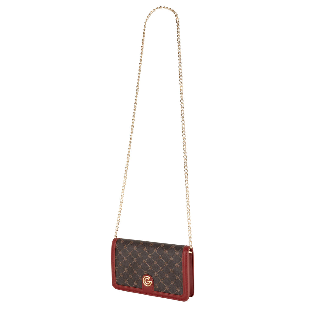 Women's Gabriella G Queen Wallet on Chain Bordeaux