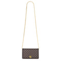 Women's Gabriella G Queen Bicolor Monogram Wallet on Chain Brown