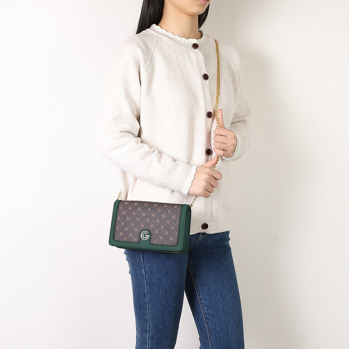 Women's Gabriella G Queen Wallet on Chain Green
