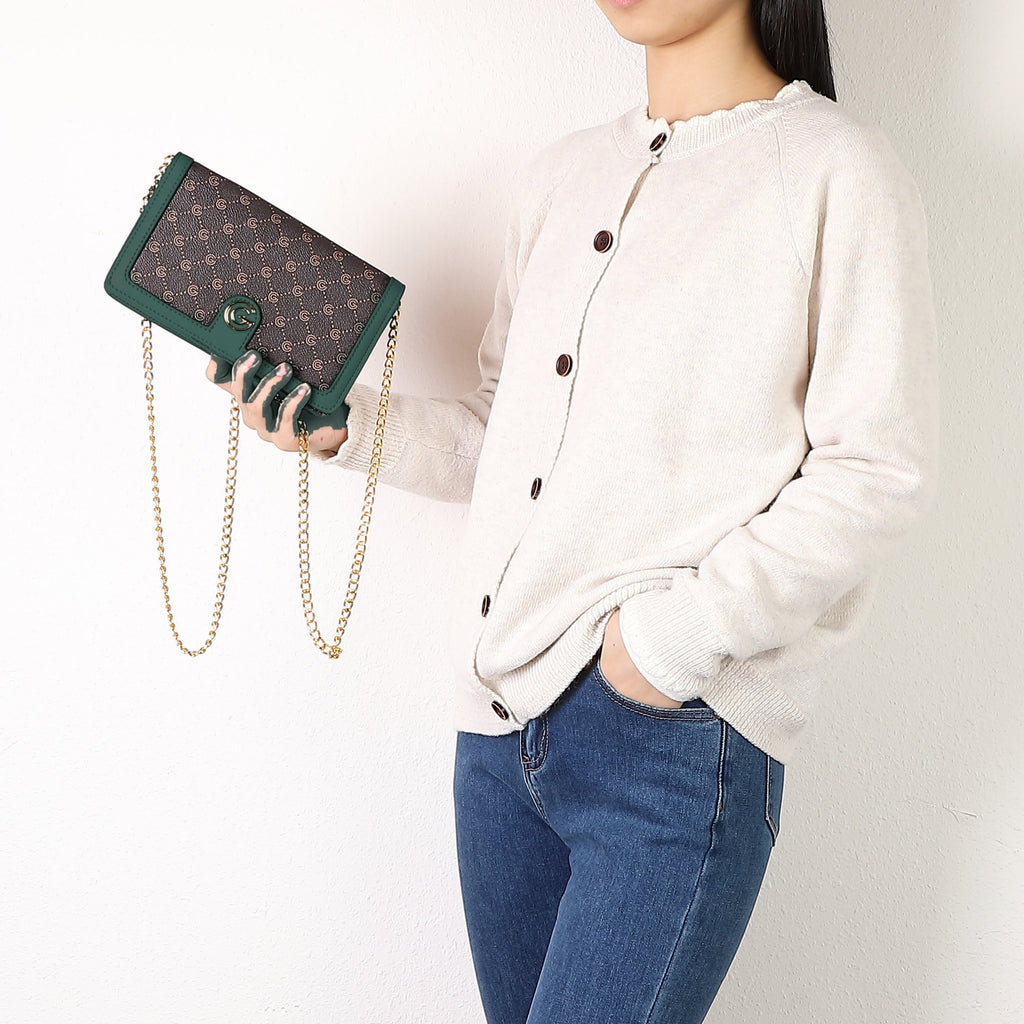 Women's Gabriella G Queen Wallet on Chain Green