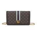 Women's Gabriella G Queen Strip Monogram Wallet on Chain Brown