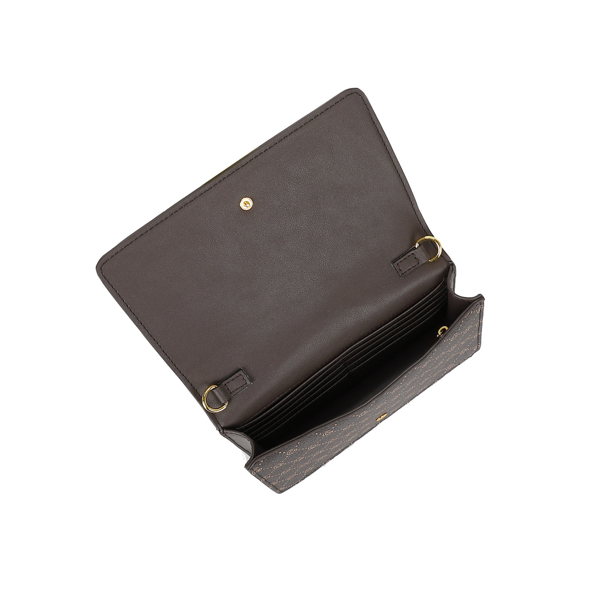 Women's Gabriella G Queen Strip Monogram Wallet on Chain Brown