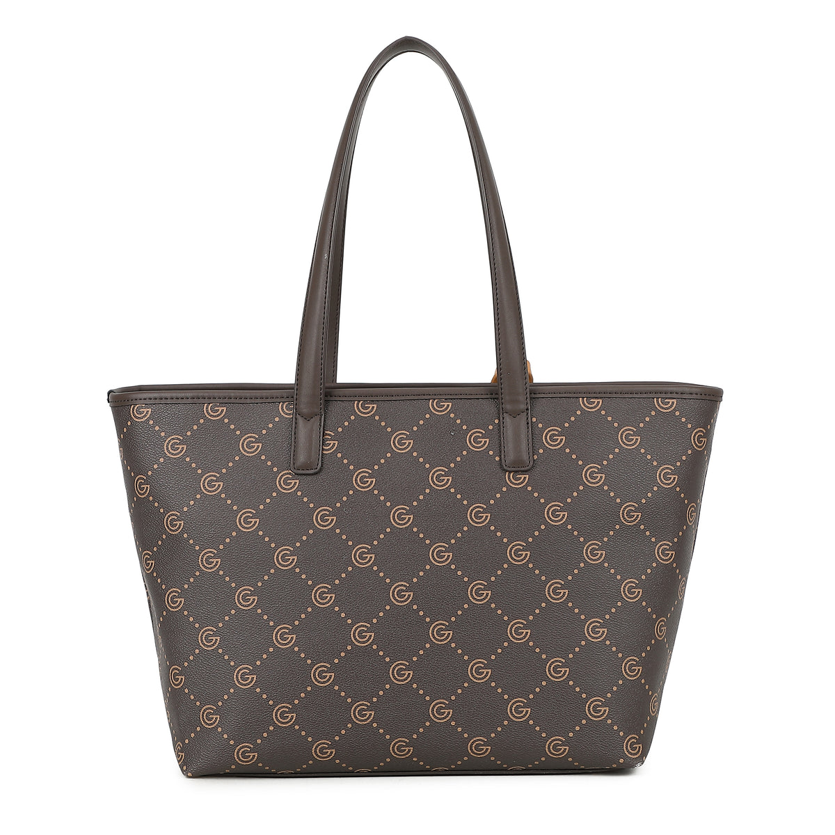 Women's Gabriella G Tiziana Strip Monogram Shopping Bag Brown