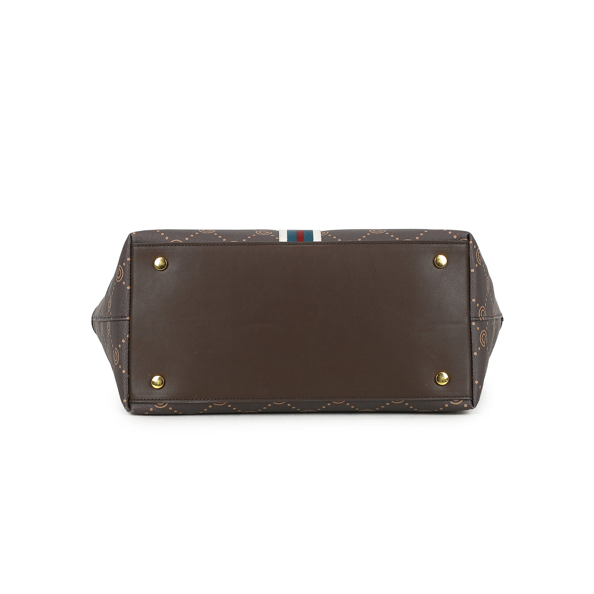 Women's Gabriella G Tiziana Strip Monogram Shopping Bag Brown