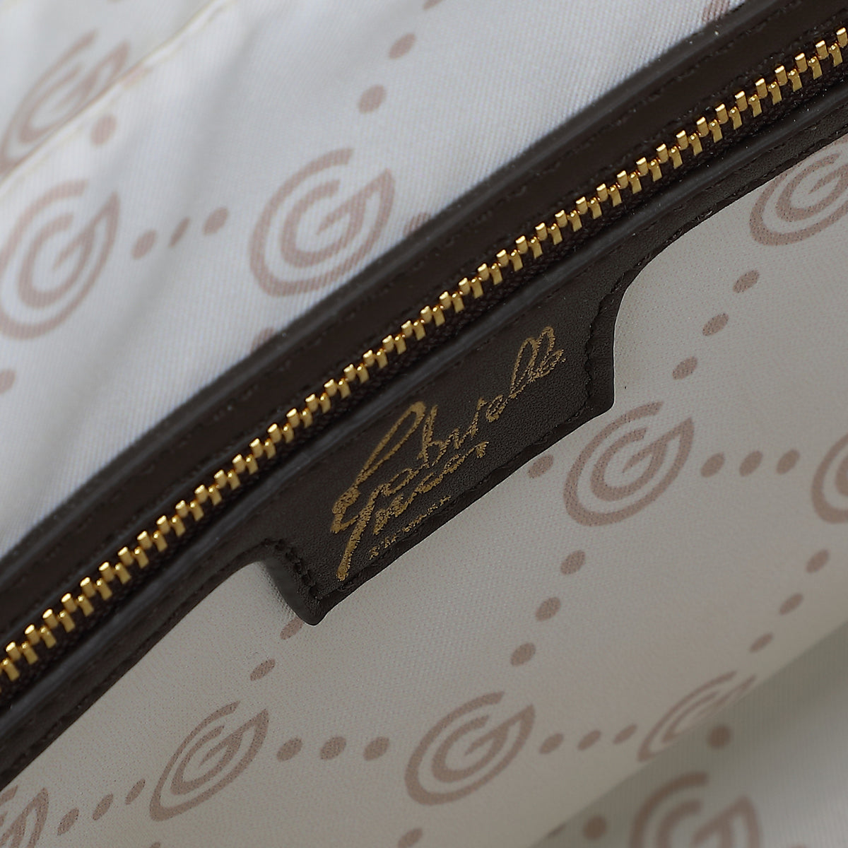 Women's Gabriella G Tiziana Strip Monogram Shopping Bag Brown