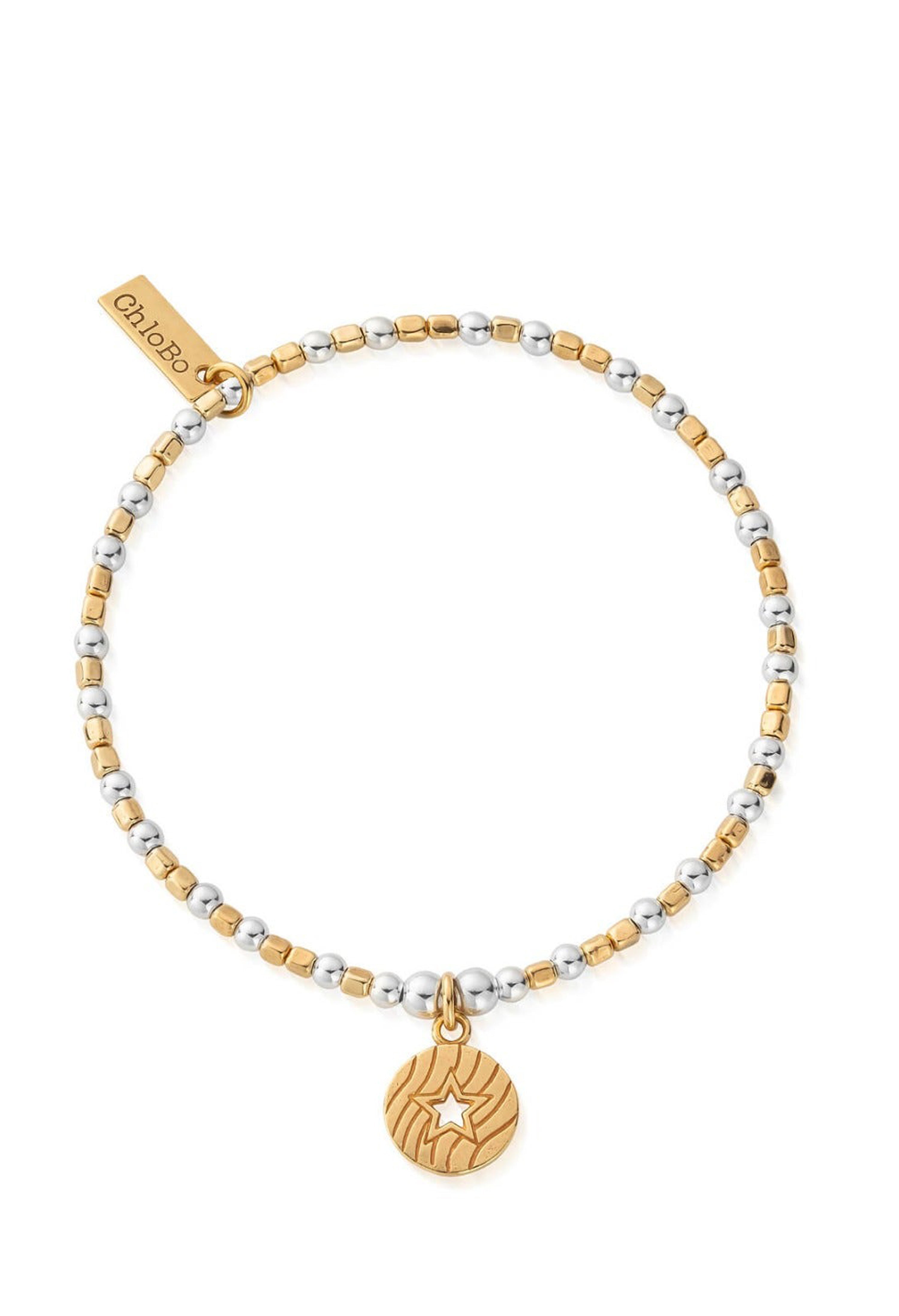 The ChloBo Open Star In Circle Bracelet, a two-tone gold and silver bracelet from ChloBo, available at OD’s Jewellers in St Helens.