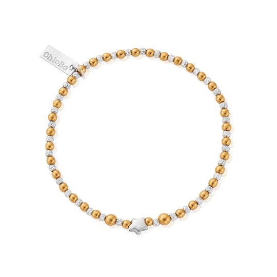 ChloBo Silver & Gold Plated Inset Star Bracelet GMBSTAR