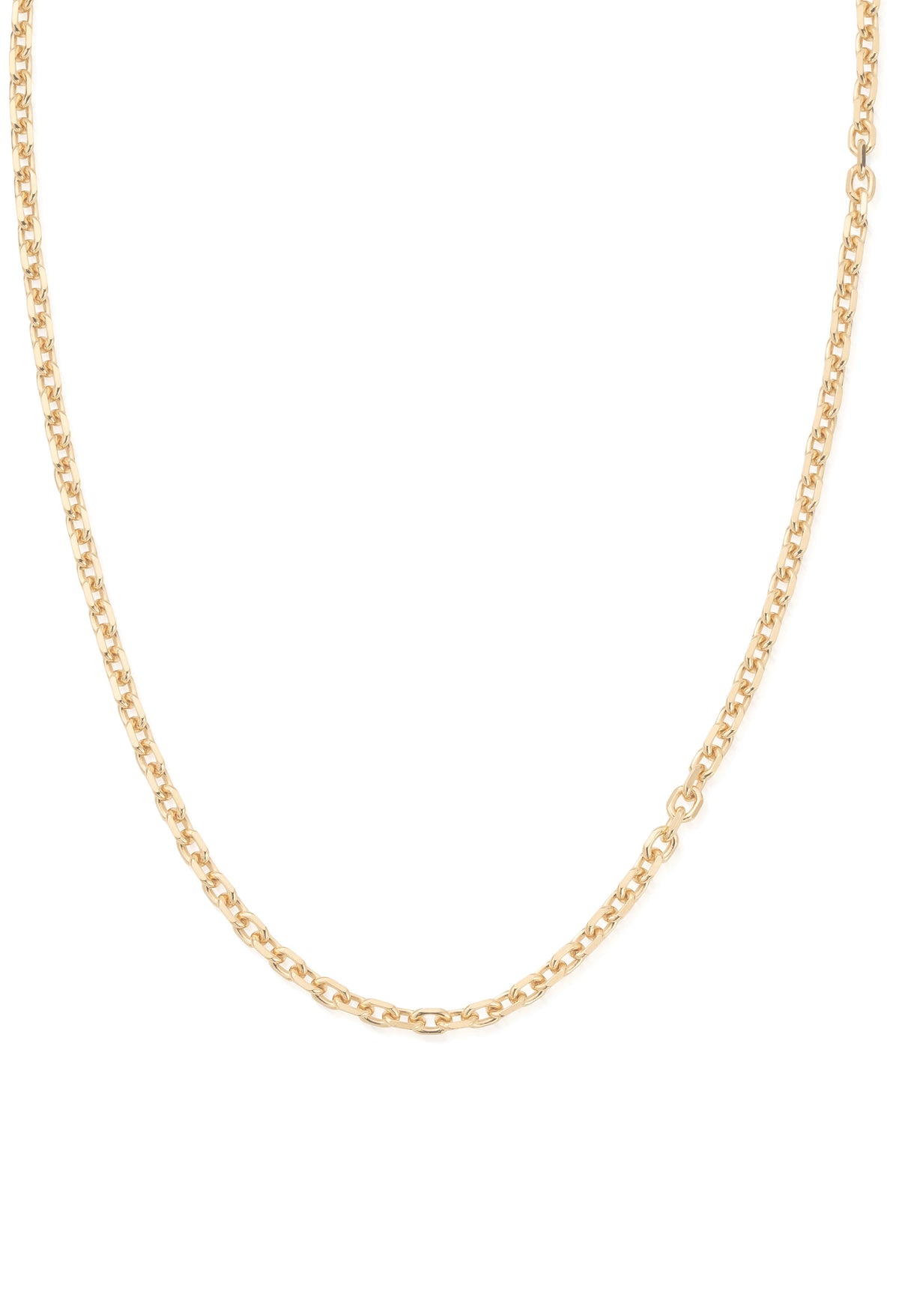 Close-up showcasing the ChloBo Anchor Chain necklace, demonstrating its gold plated finish and textured chain design.
