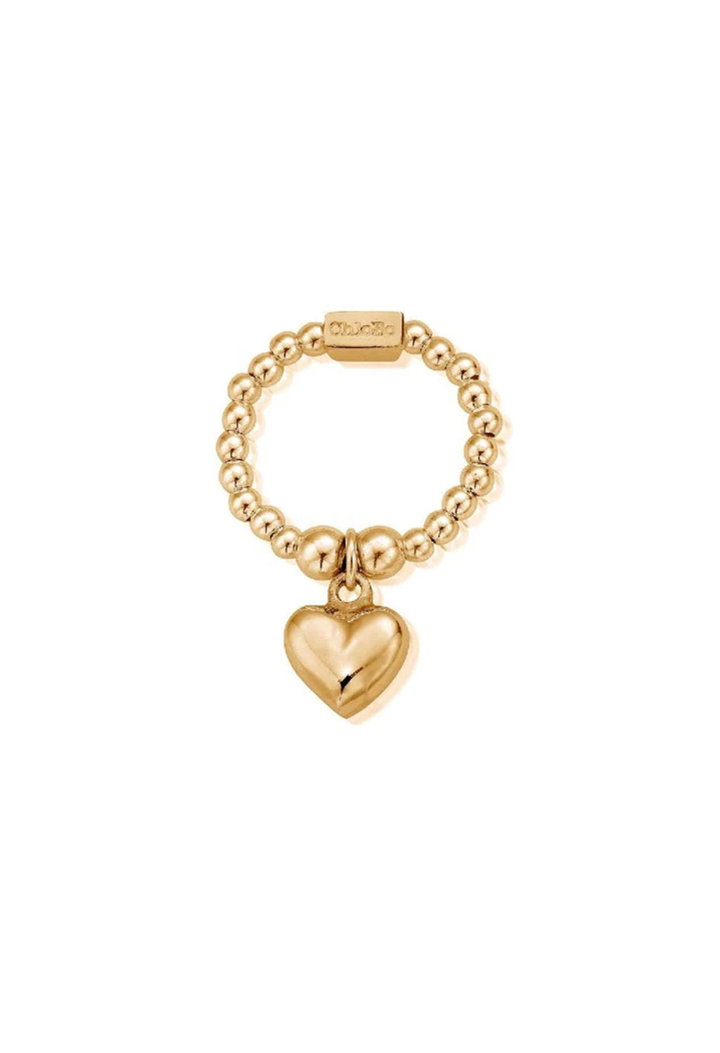 ChloBo Mini Puffed Heart Ring Silver Gold Plated — view 3