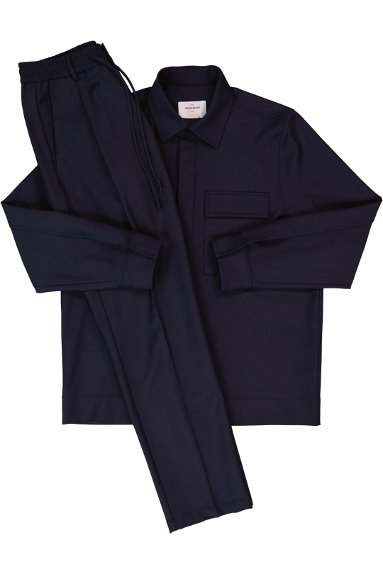 Men's Gran Sasso Navy Button Up Technical Overshirt & Technical Drawstring Trouser Set