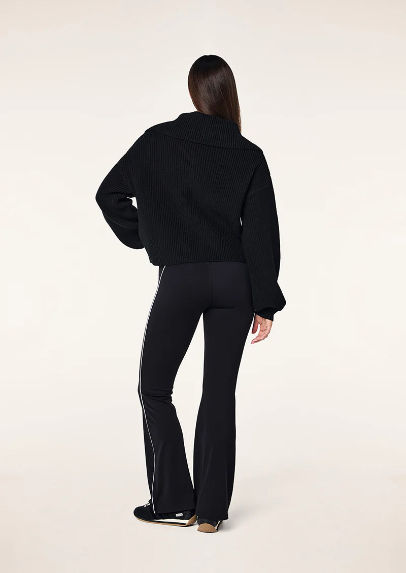 Women's P.E Nation High Season Zip Neck Knit in Black — view 5