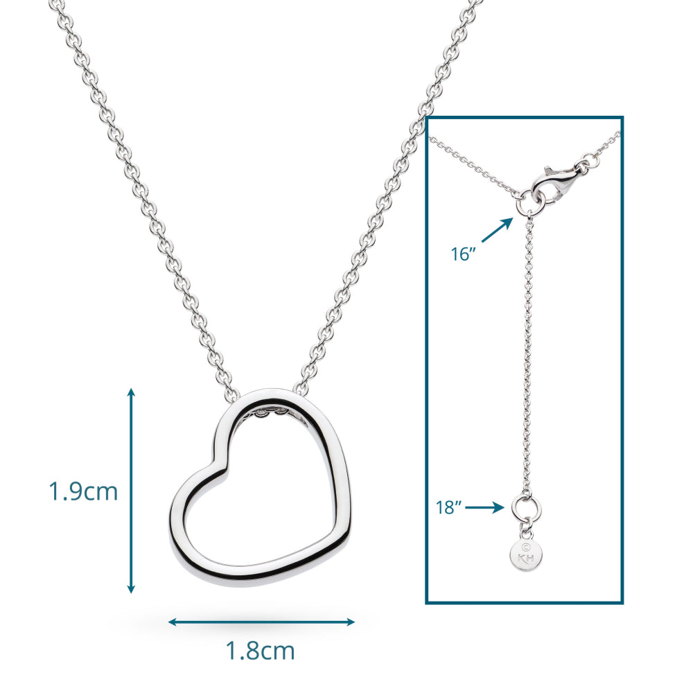 Kit Heath Love Silver Heart Outline Pendant Necklace — view 5