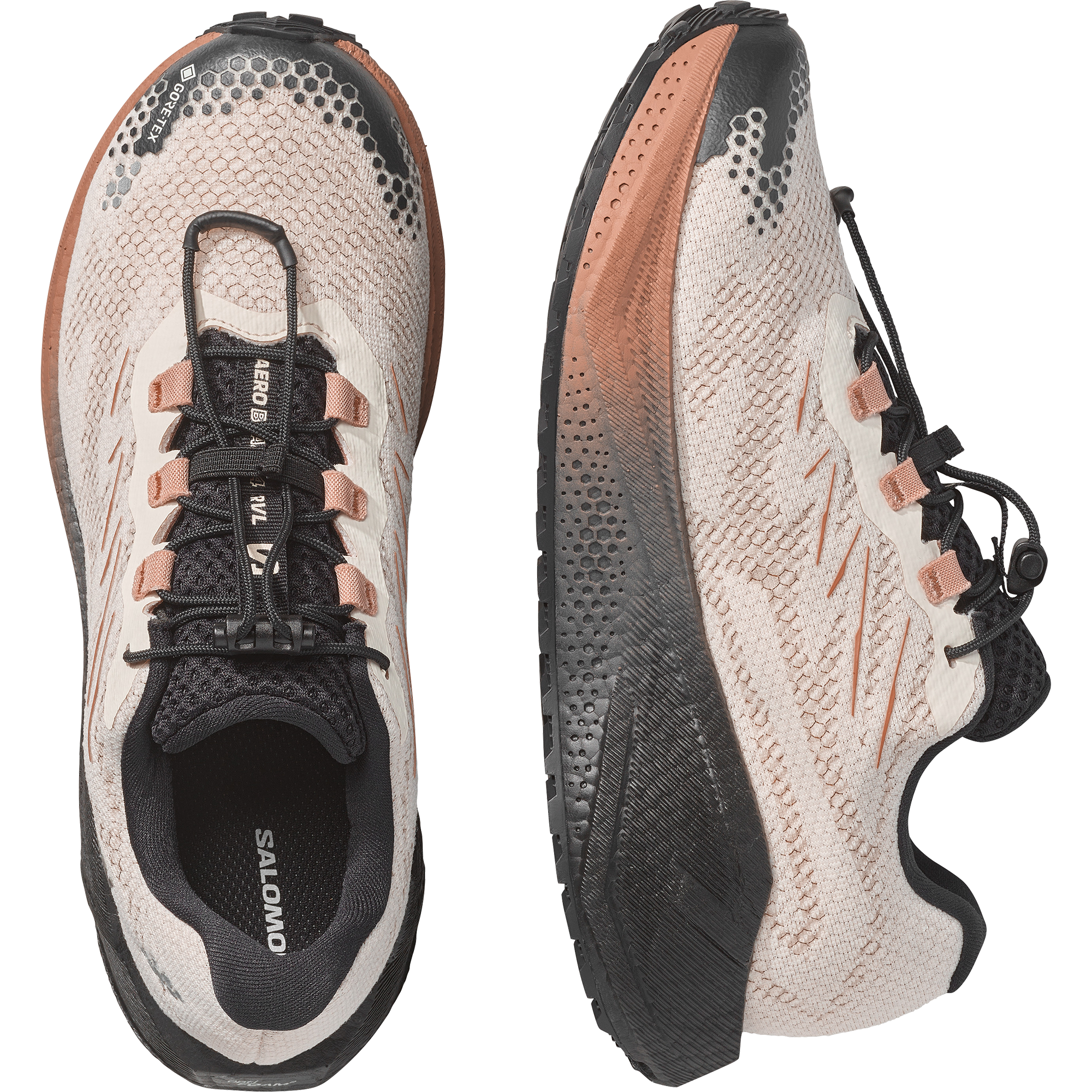Womens Salomon Aero Blaze 4 Grvl Gtx Vanilla Ice/Black Trainers — view 4