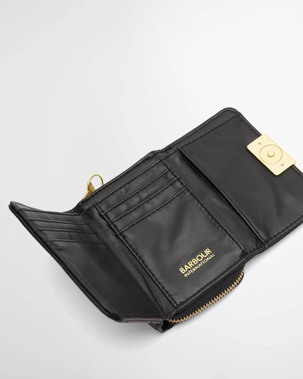Women's Barbour International Soft Touch Aurora Tri Fold In Black — view 2