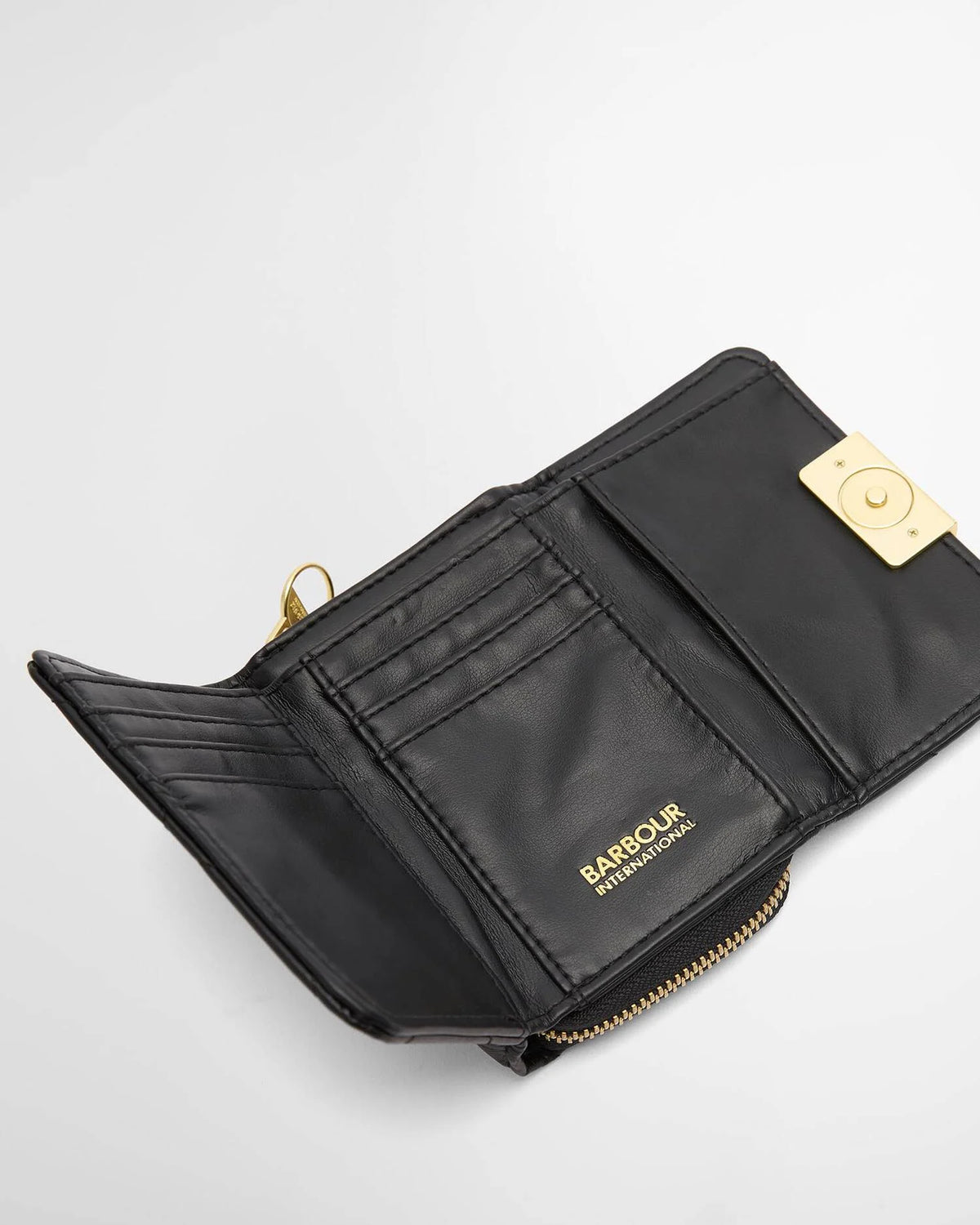 Women's Barbour International Soft Touch Aurora Tri Fold In Black — view 2