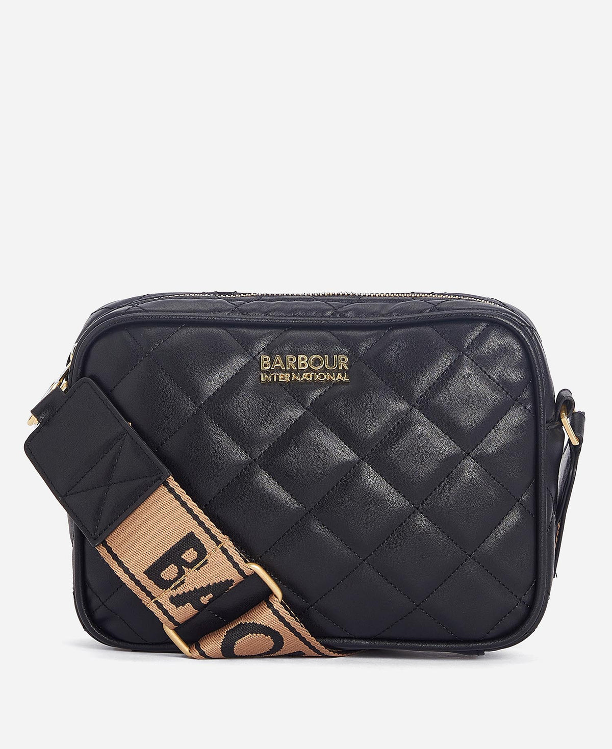 Women's Barbour International Black Quilted Sloane Crossbody Bag